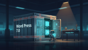 Create a featured image for a blog post with this context: Article title: "WordPress 7.0's AI Stack Is Ready. The Release Isn't." Summary: WordPress 7.0 was pulled out of Release Candidate on March 31